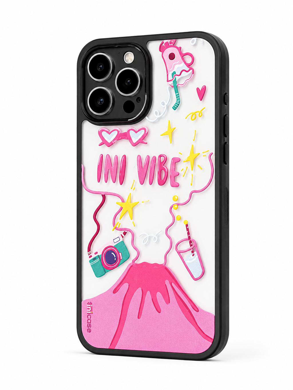 INIMood PC Keras Casing Transparan Belakang + Bingkai Hitam - INIVibe