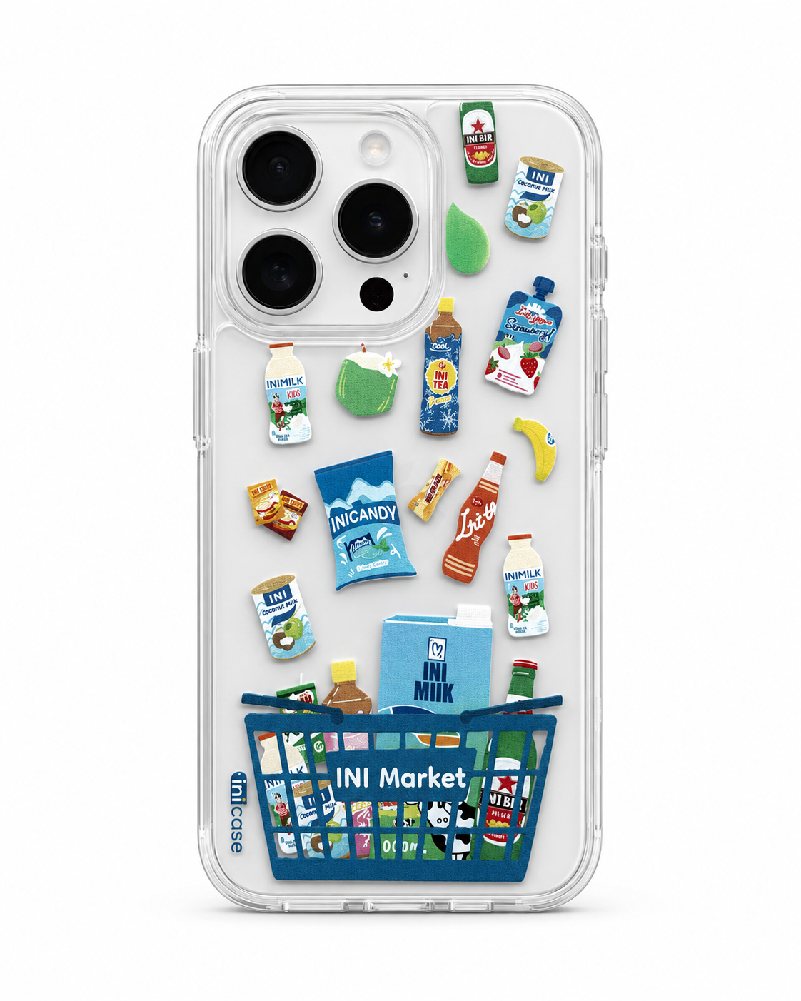 INIMarket PC Keras Casing Transparan Belakang - Biru Mart