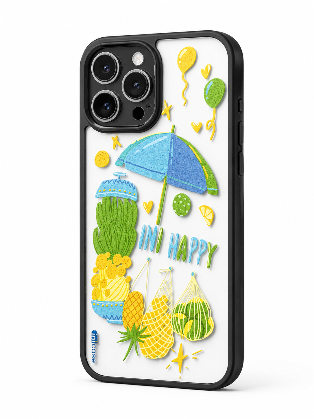 INIMood PC Keras Casing Transparan Belakang + Bingkai Hitam - INIHappy