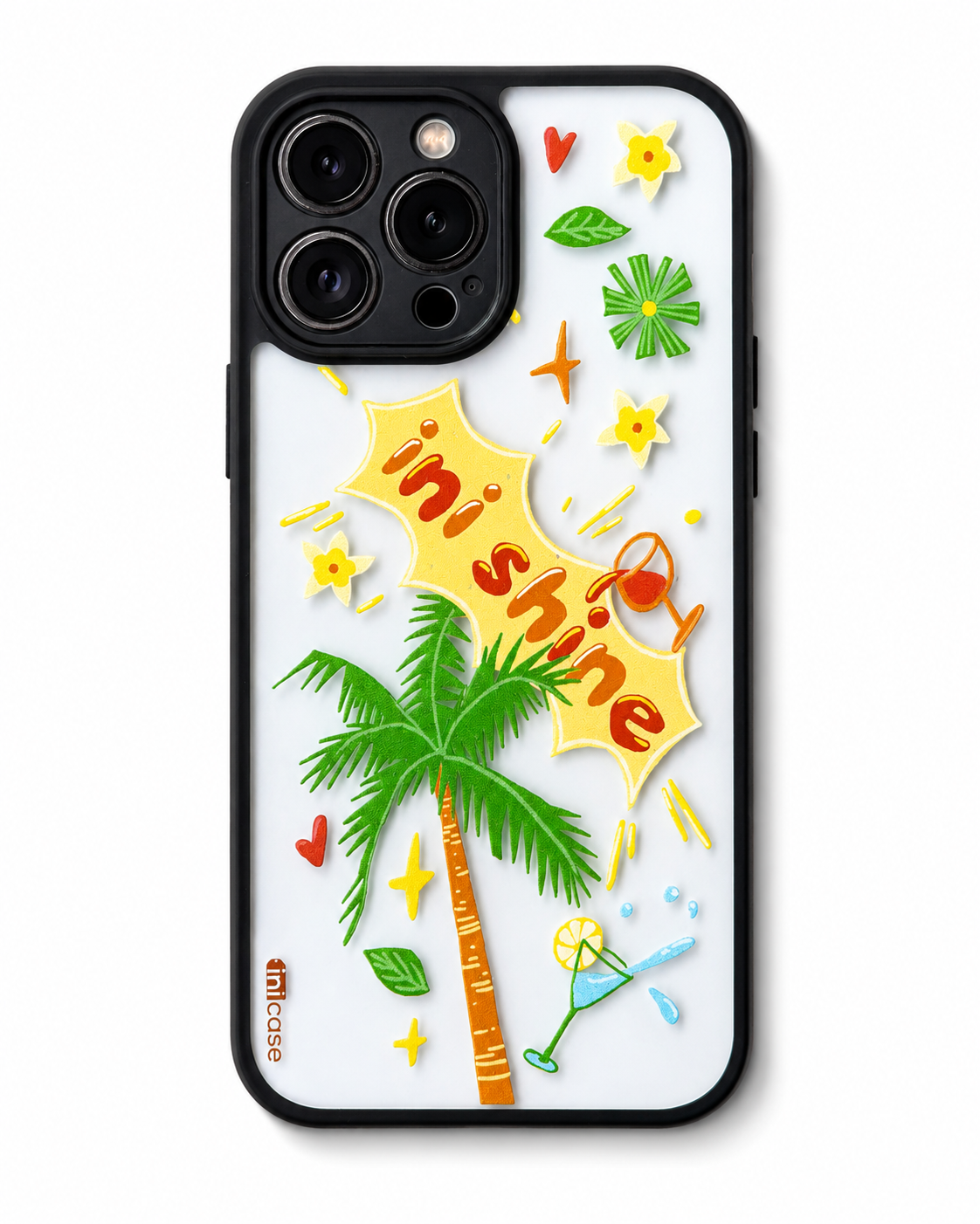 INIMood PC Keras Casing Transparan Belakang + Bingkai Hitam - INIShine
