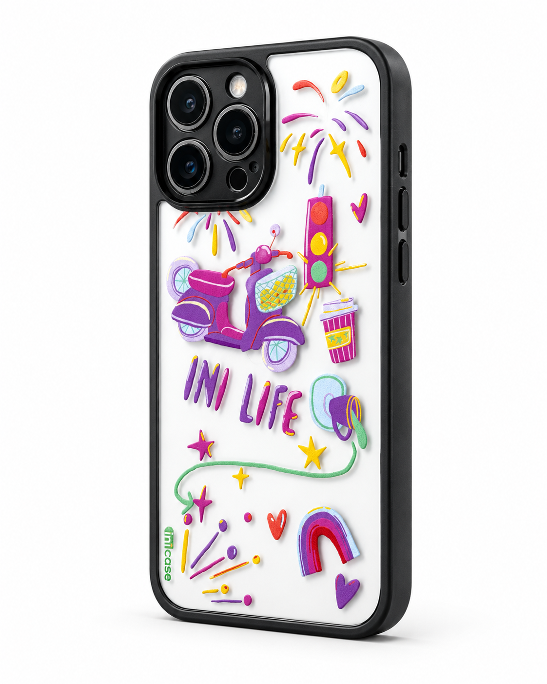 INIMood PC Keras Casing Transparan Belakang + Bingkai Hitam - INILife