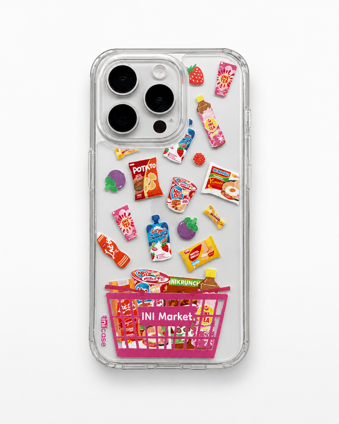 INIMarket PC Keras Casing Transparan Belakang - Pink Mart